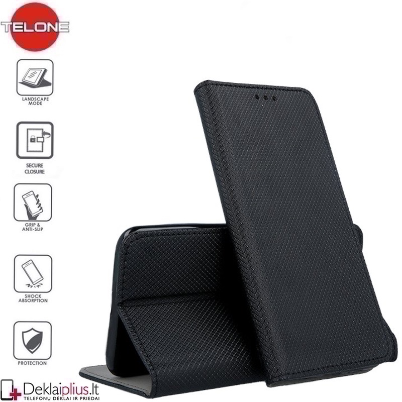 Telone smart magnet serijos atverčiamas dėklas - juodas (Huawei Y6P) Telone smart magnet serijos atverčiamas dėklas - juodas (Huawei Y6P)